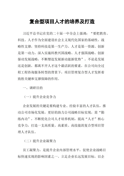 复合型项目人才的培养及打造