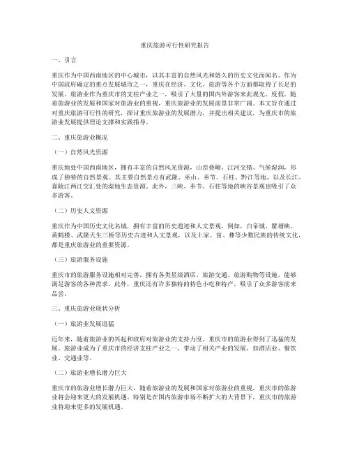 重庆旅游可行性研究报告