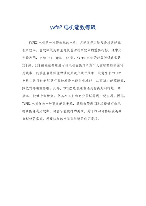 yvfe2电机能效等级