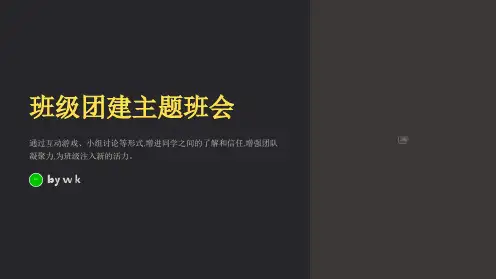 班级团建主题班会PPT课件
