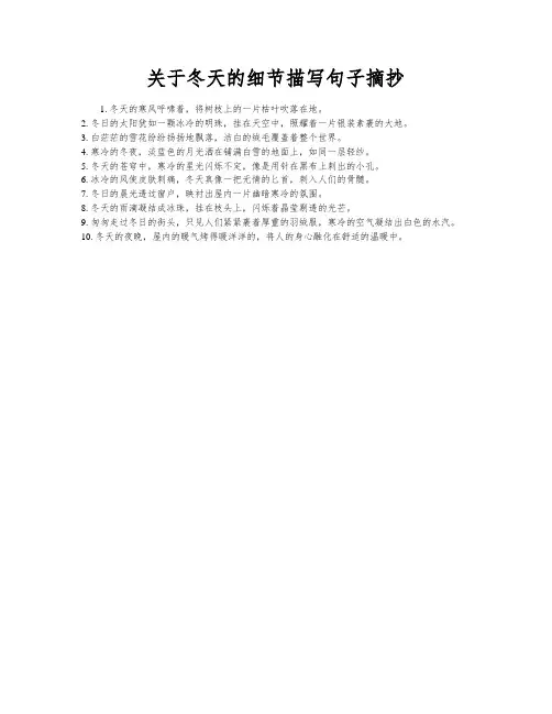 关于冬天的细节描写句子摘抄