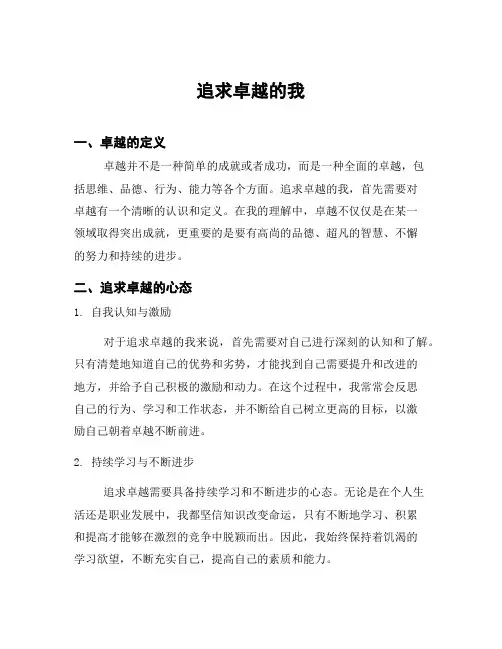 追求卓越的我