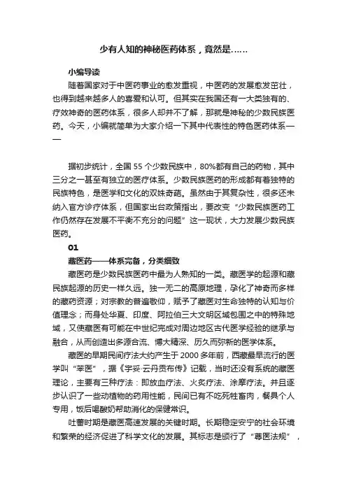 少有人知的神秘医药体系，竟然是……