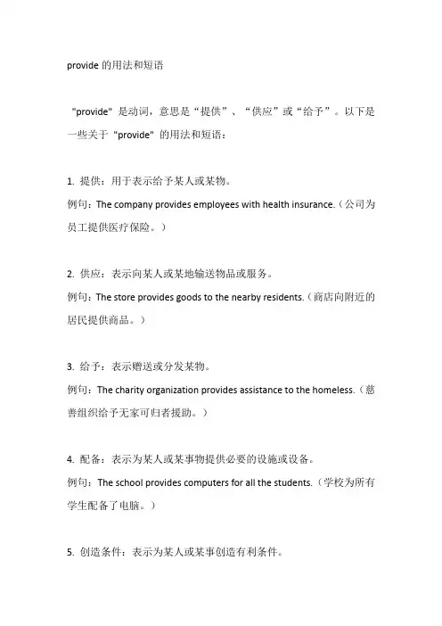 provide的用法和短语