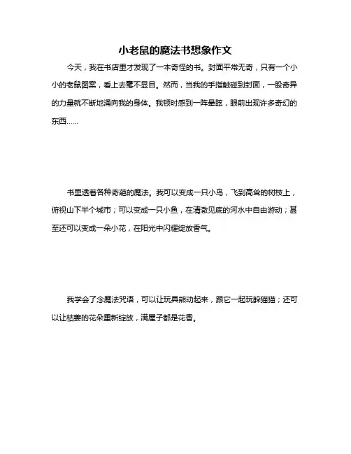小老鼠的魔法书想象作文