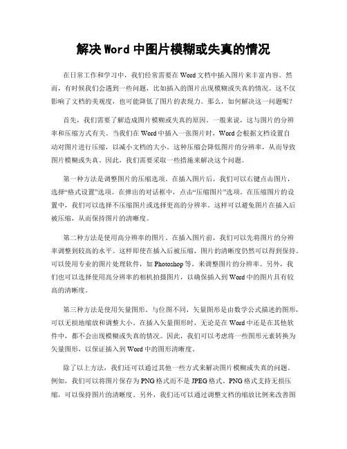 解决Word中图片模糊或失真的情况