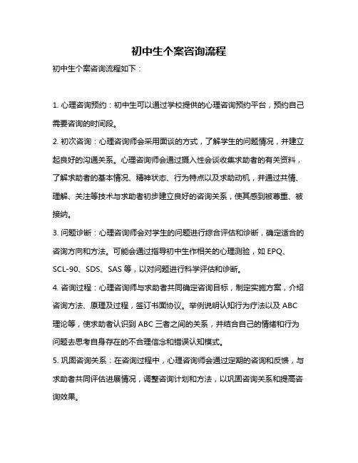 初中生个案咨询流程
