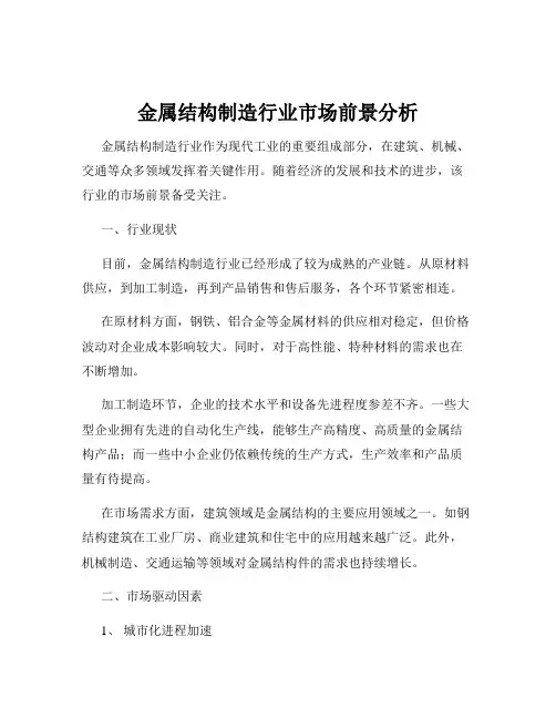 金属结构制造行业市场前景分析