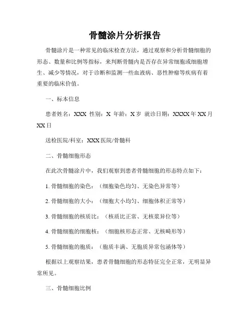 骨髓涂片分析报告