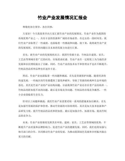 竹业产业发展情况汇报会