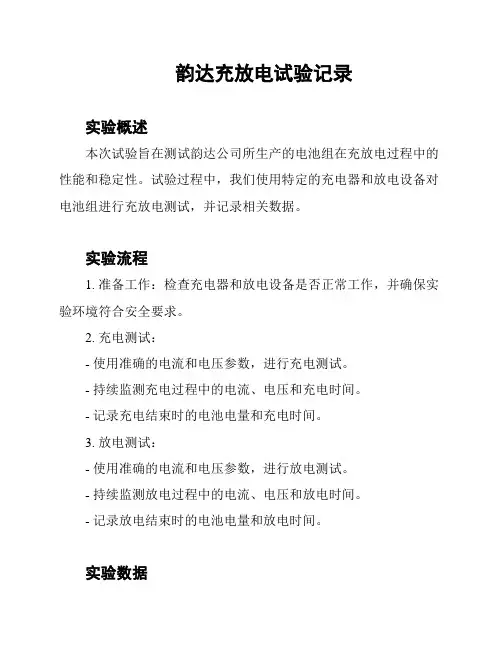 韵达充放电试验记录