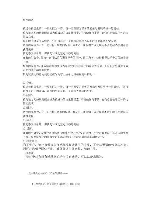 狼性团队