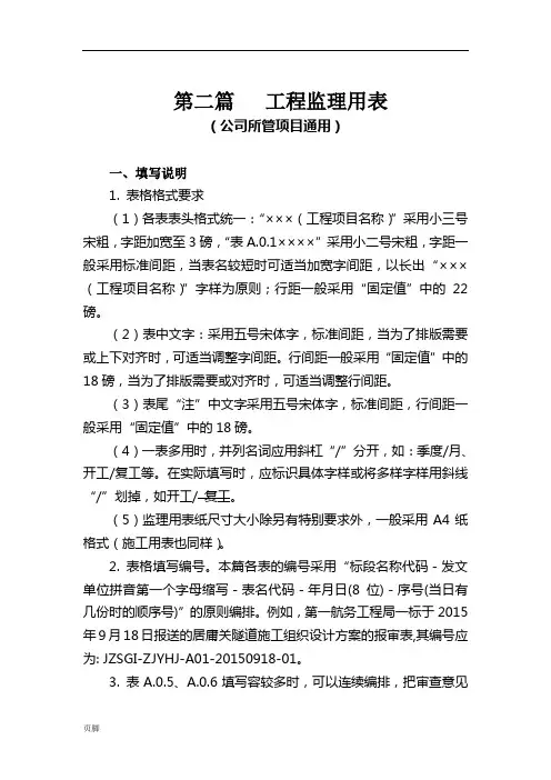 2017年最新工程监理表格模板