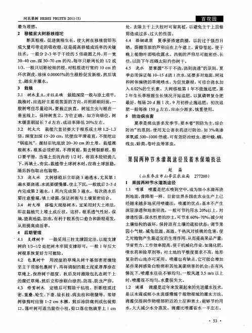 果园两种节水灌溉途径及蓄水保墒技法