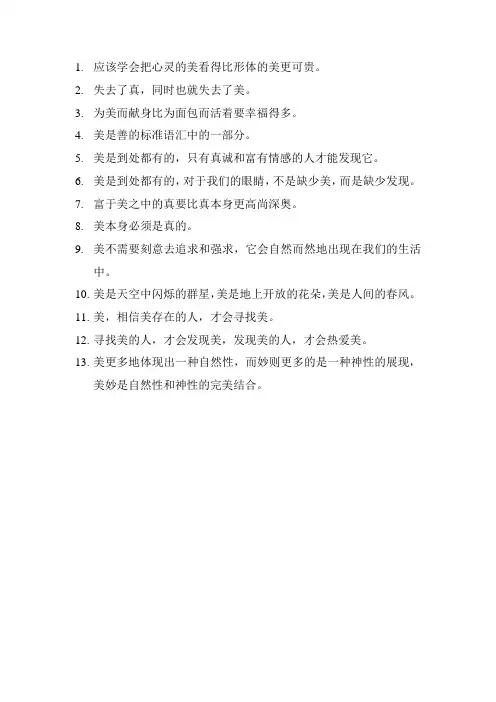 关于美字的名言