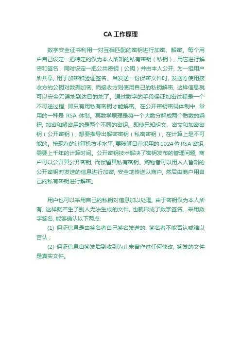 CA工作原理