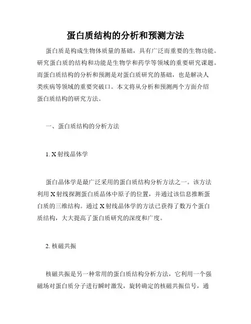 蛋白质结构的分析和预测方法