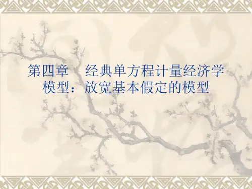 计量经济学模型简介