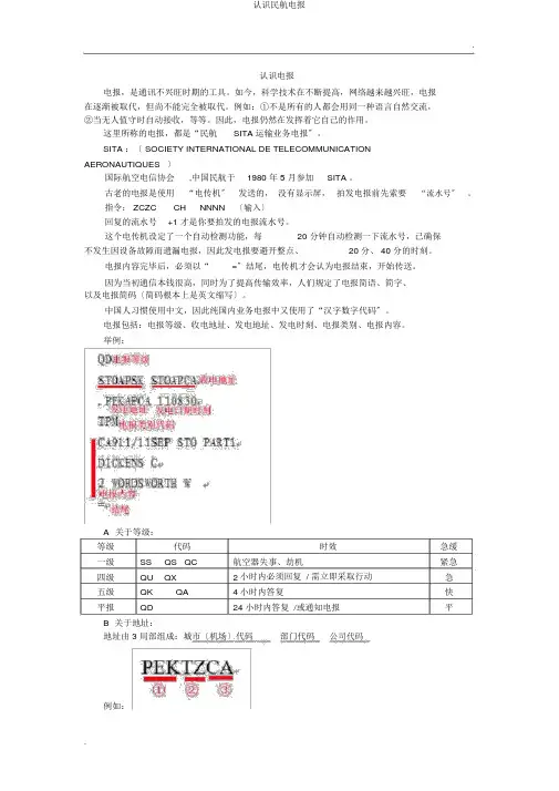 认识民航电报
