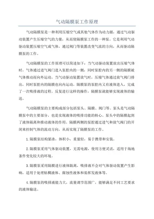 气动隔膜泵工作原理