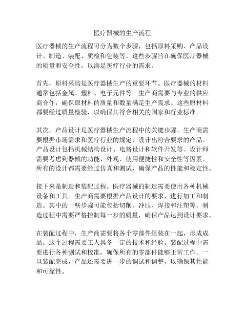 医疗器械的生产流程