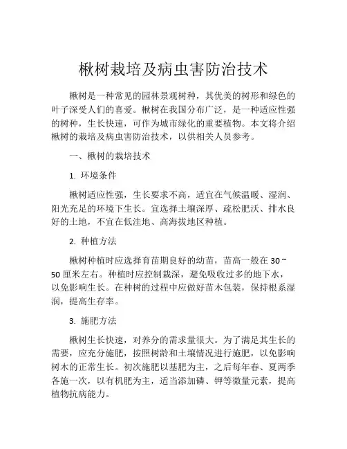 楸树栽培及病虫害防治技术