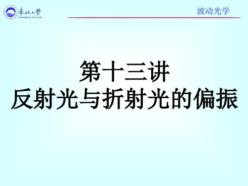 第十三讲    反射光与折射光的偏振