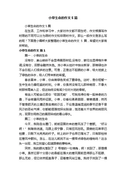 小草生命的作文5篇