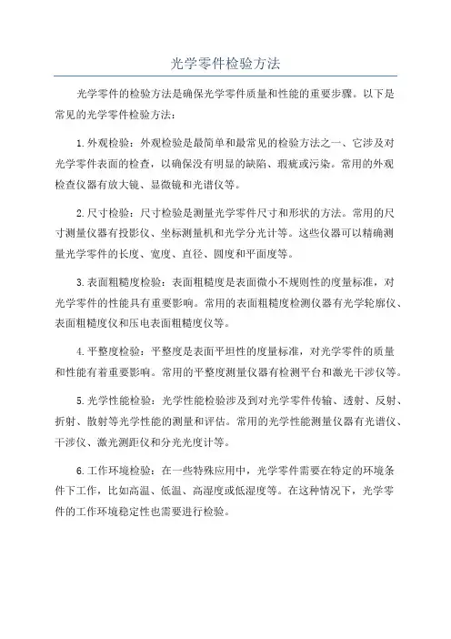 光学零件检验方法