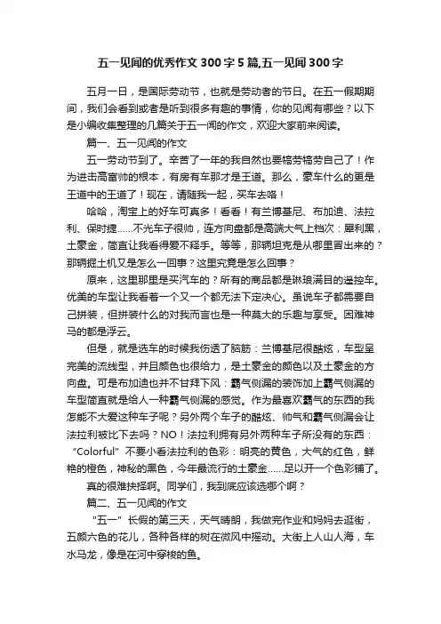 五一见闻的优秀作文300字5篇,五一见闻300字