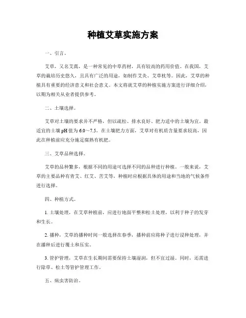 种植艾草实施方案