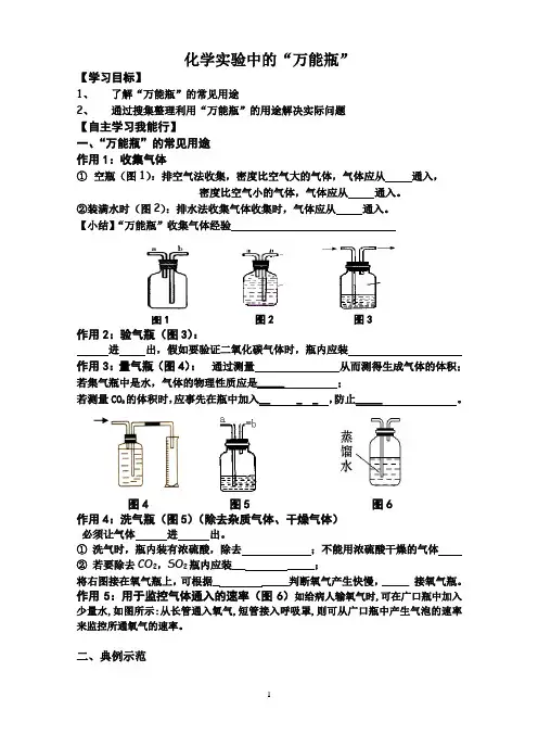 初中化学万能瓶(学案)