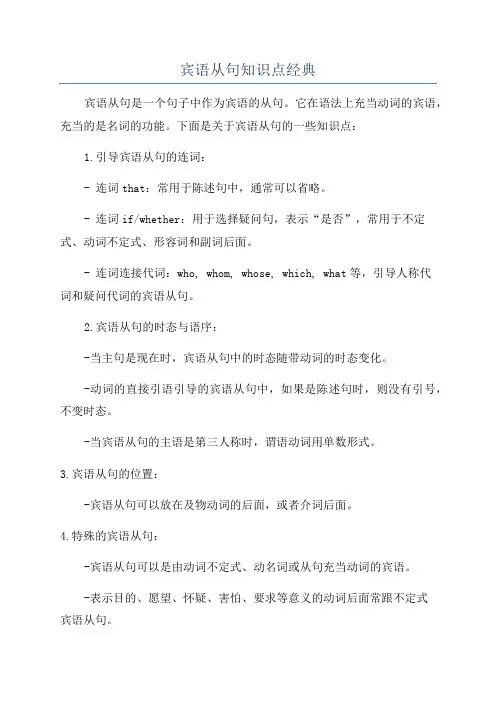 宾语从句知识点经典