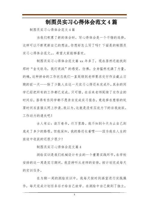 制图员实习心得体会范文4篇