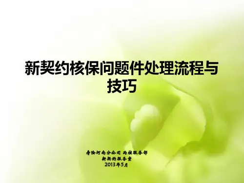 新契约 契约核保问题件处理原则与技巧 优质课件