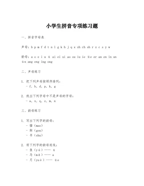 小学生拼音专项练习题