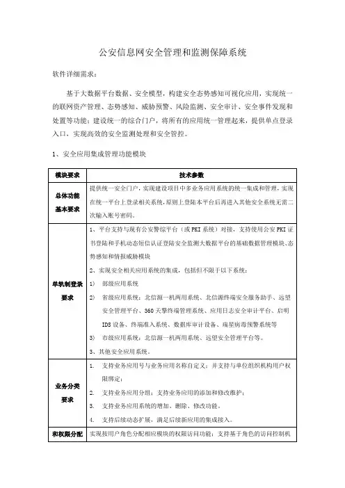公安信息网安全管理和监测保障系统