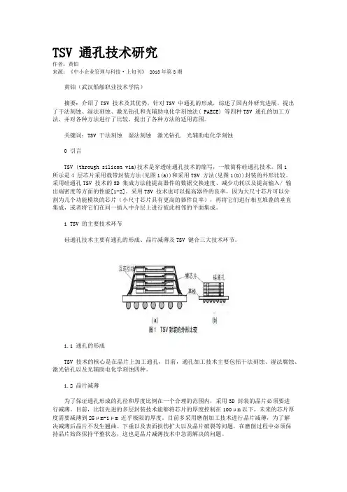 TSV 通孔技术研究