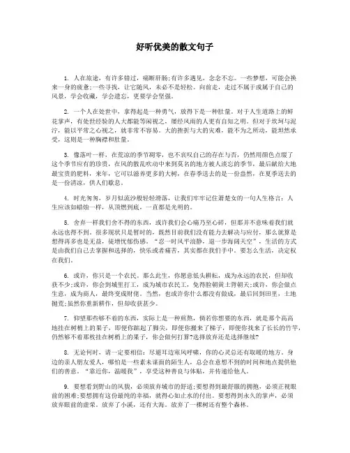 好听优美的散文句子