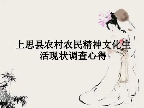 上思县农村农民精神文化生活现状调查心得