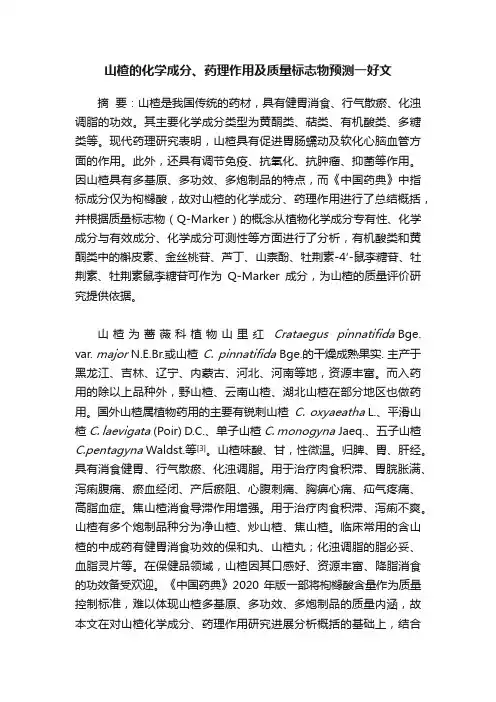 山楂的化学成分、药理作用及质量标志物预测一好文