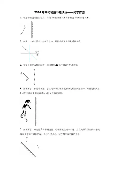 2024年中考物理专题训练——光学作图(解析版)