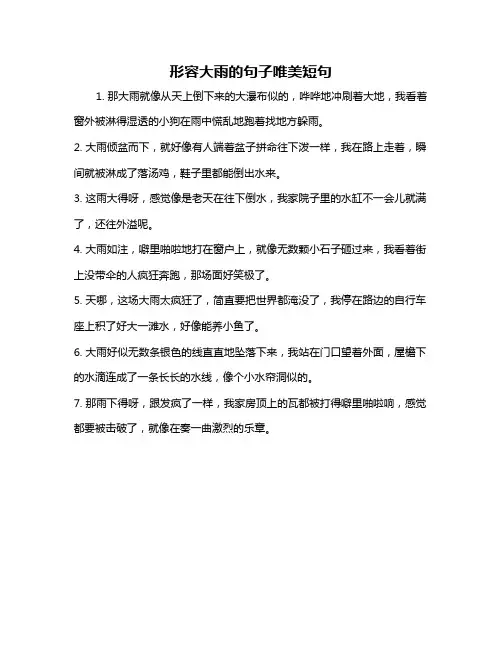 形容大雨的句子唯美短句