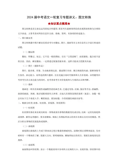 2024年中考语文一轮复习专题讲义：图文转换