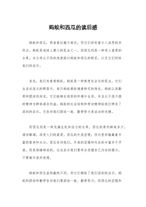 蚂蚁和西瓜的读后感