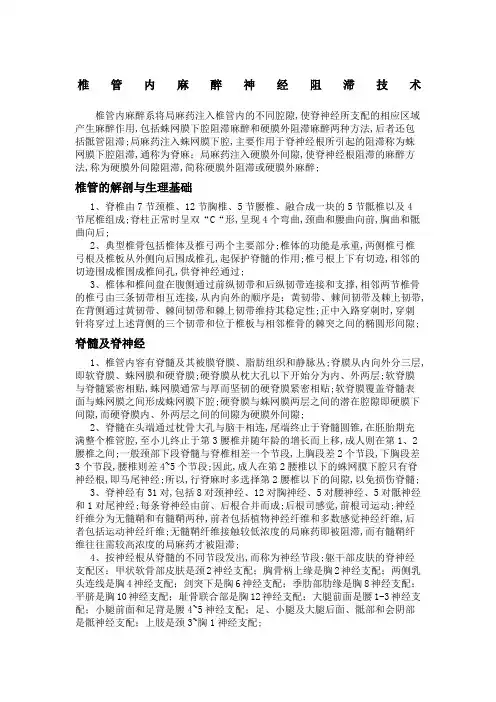 椎管内麻醉