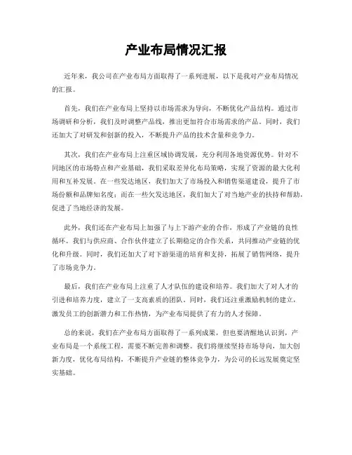 产业布局情况汇报