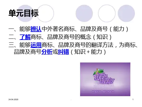 商标-品牌-商号翻译PPT课件