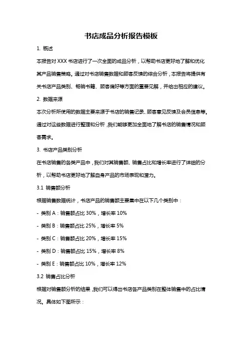 书店成品分析报告模板
