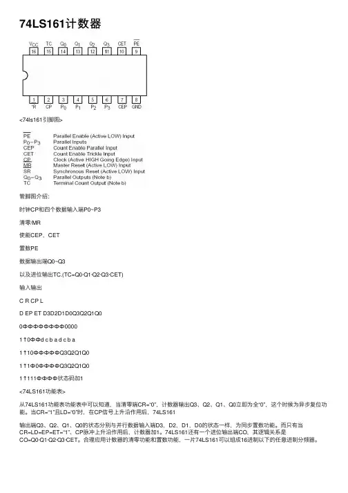 74LS161计数器